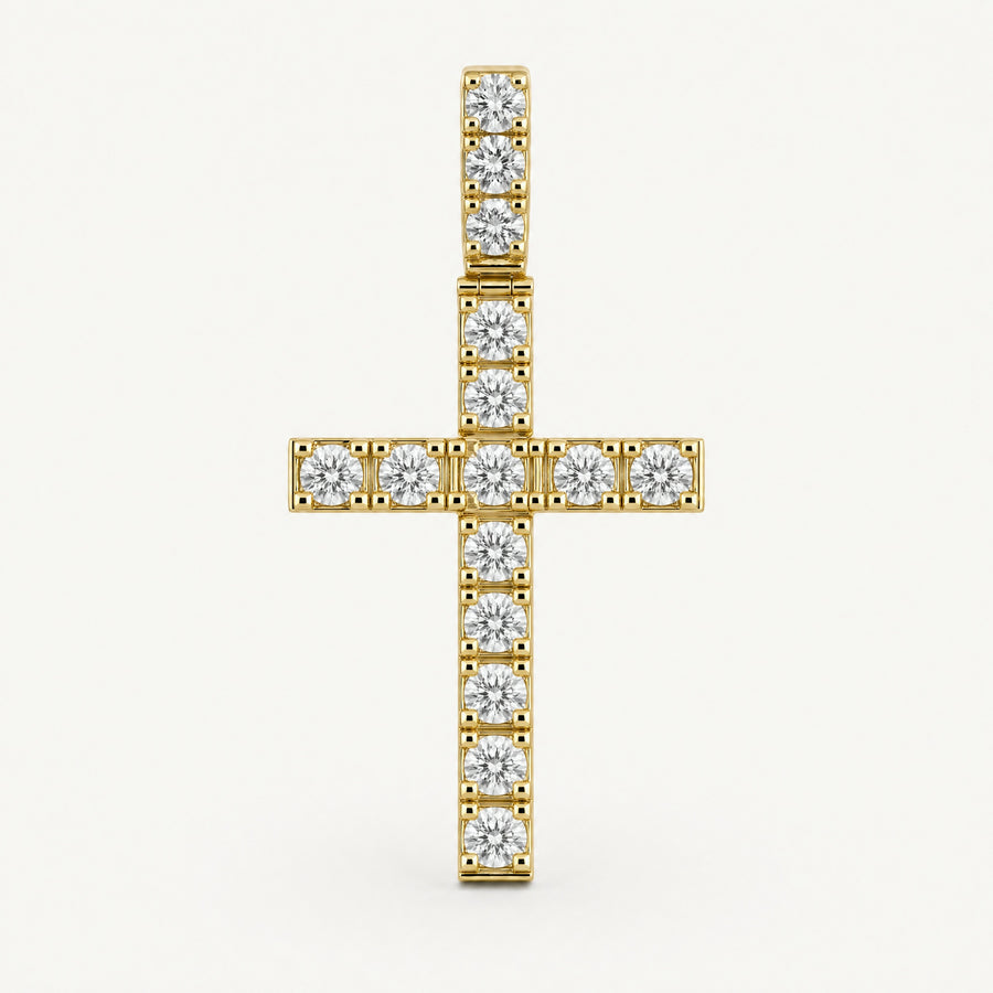 Diamond Cross Pendant in 14k yellow gold