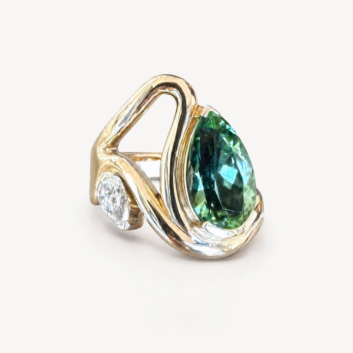 Double Pear Fluidity Ring, front
