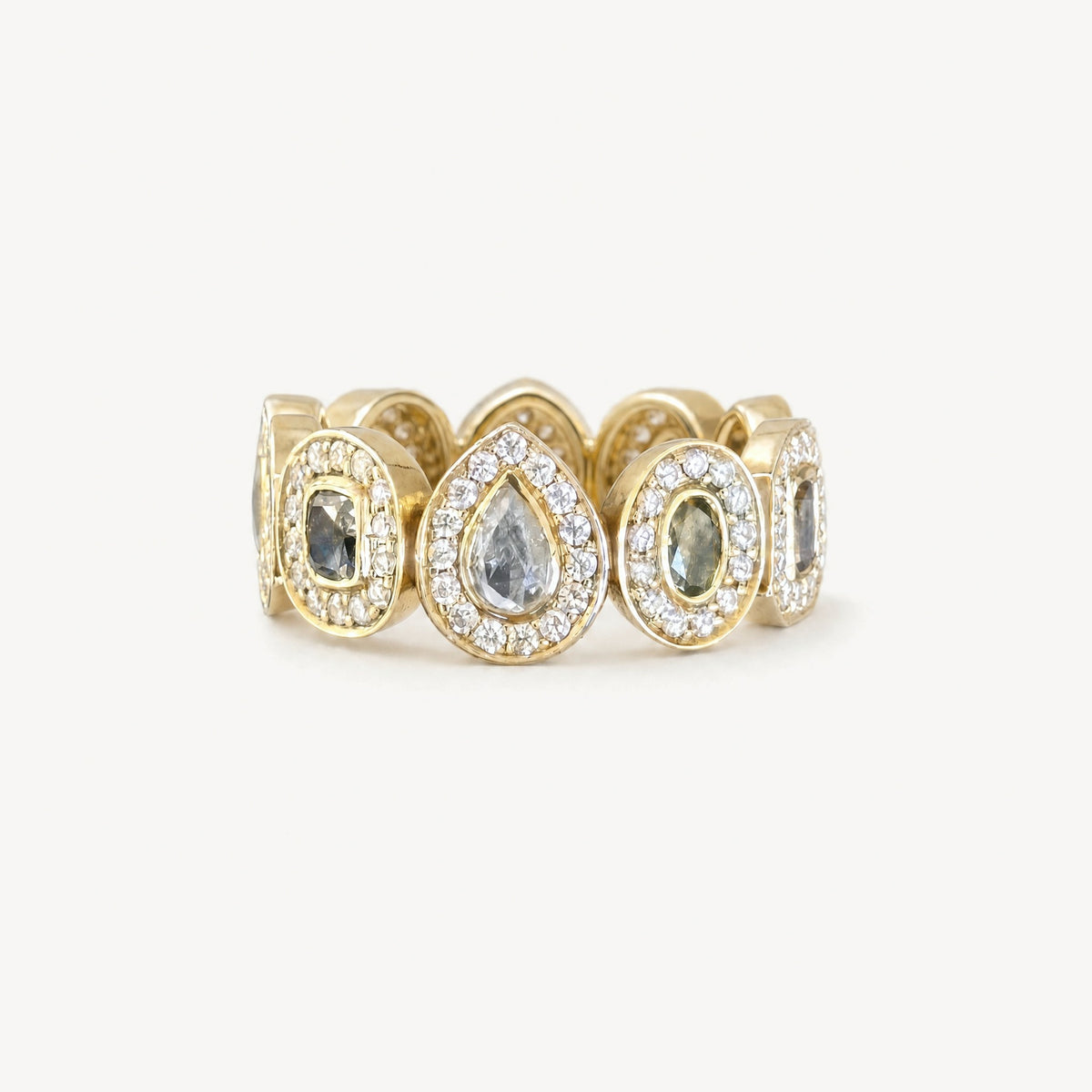 Fancy Earthtone Infinity Ring, front
