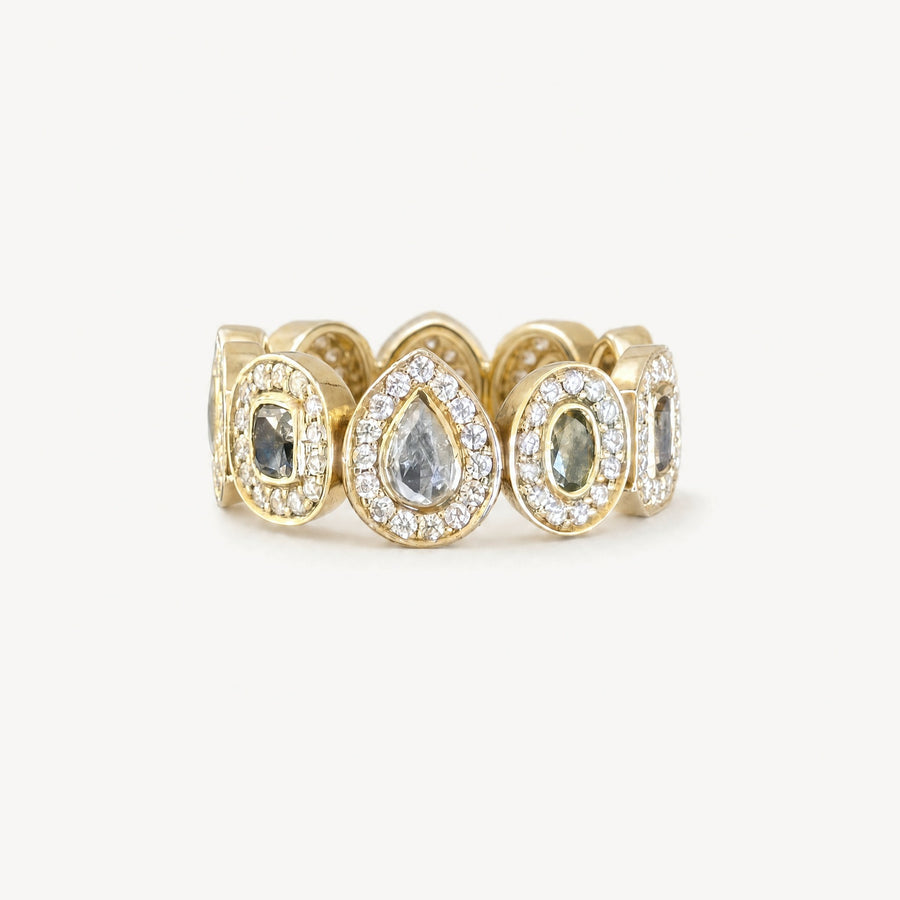 Fancy Earthtone Infinity Ring, front