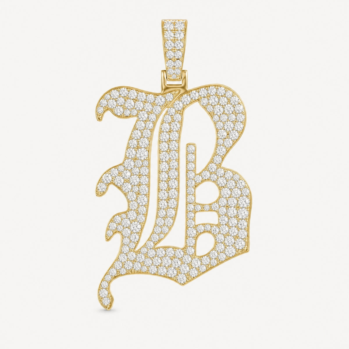 Old English Initial Pendant – A, 14k yellow gold