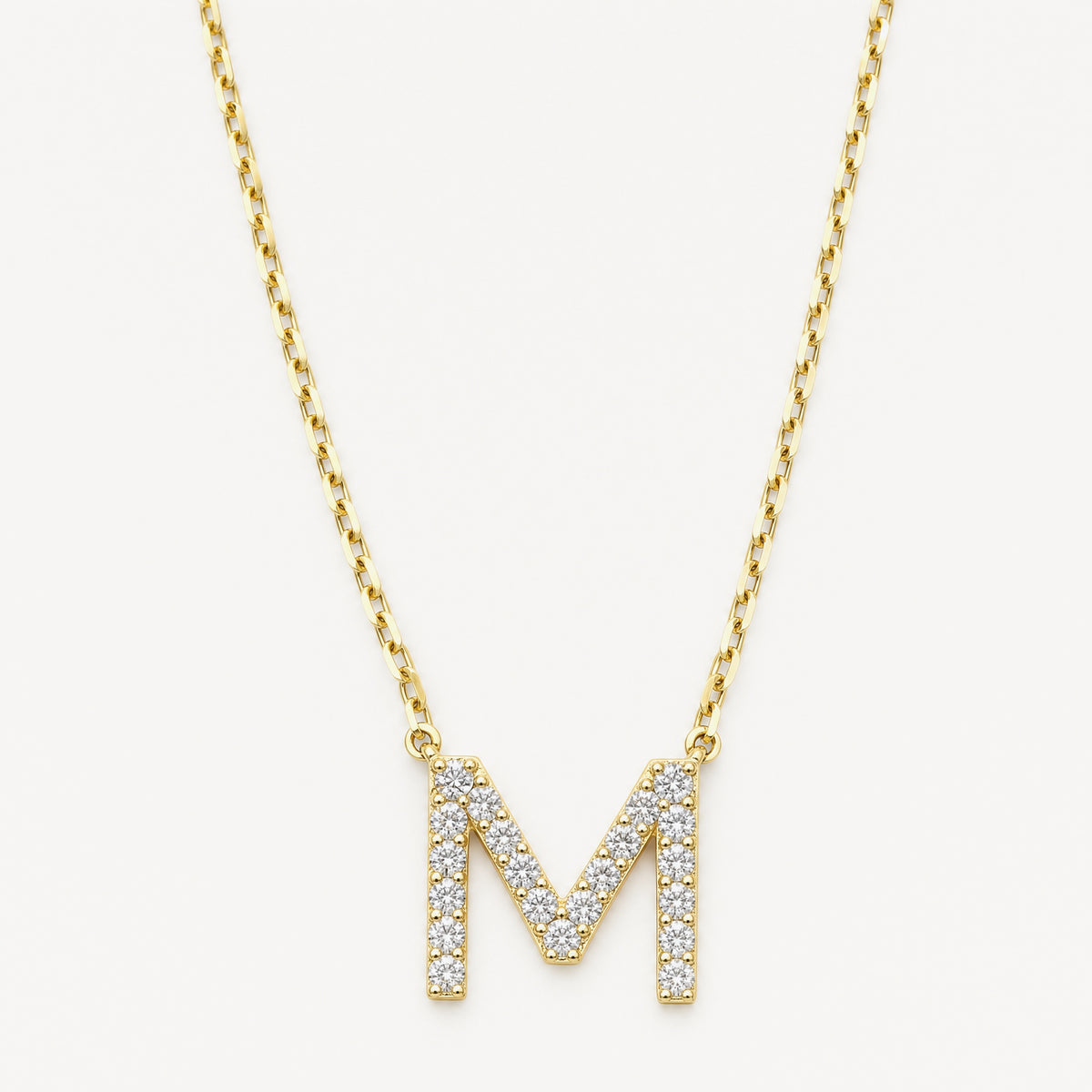 Initial Necklace – A, 14k yellow gold