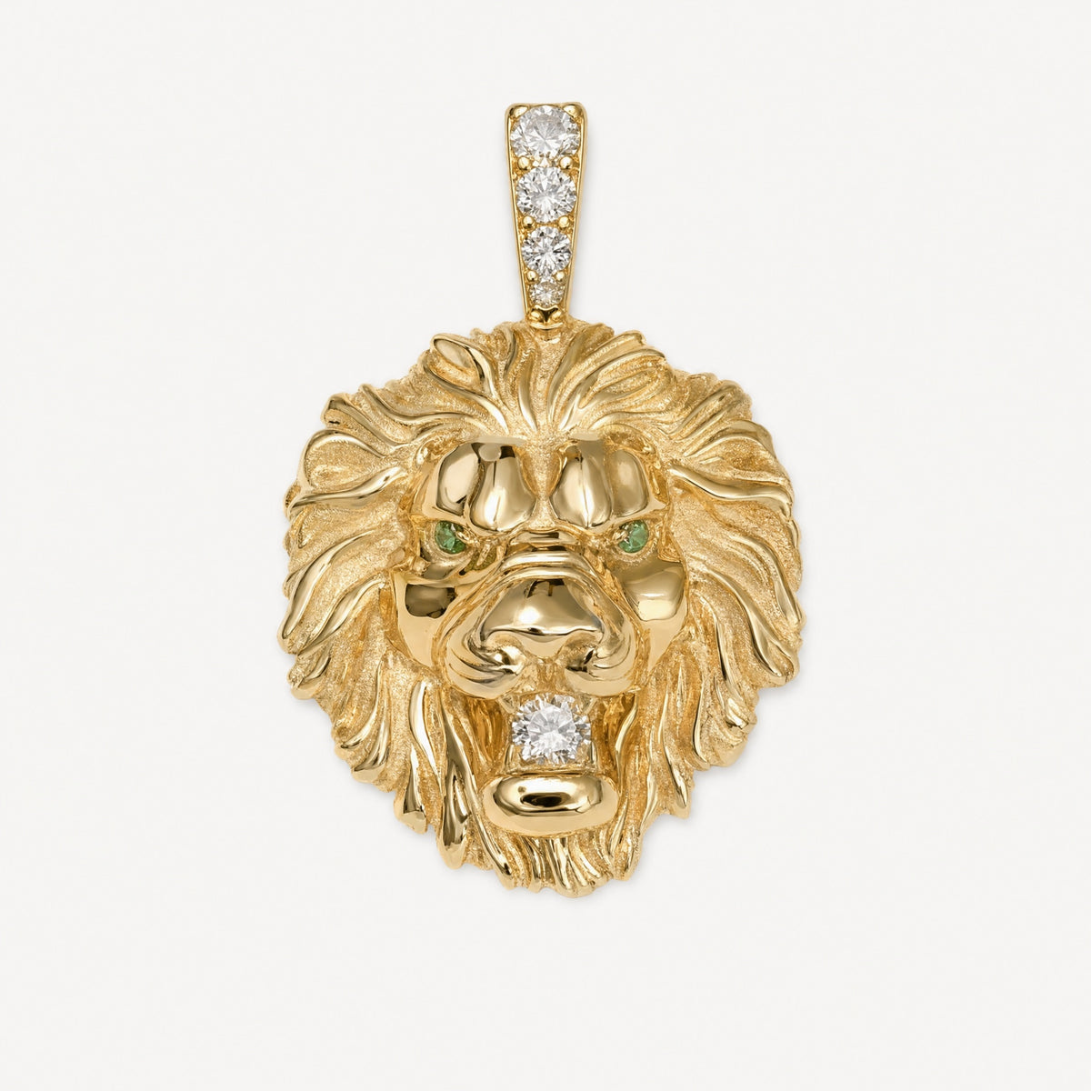 Lion Head Pendant in 14k yellow gold