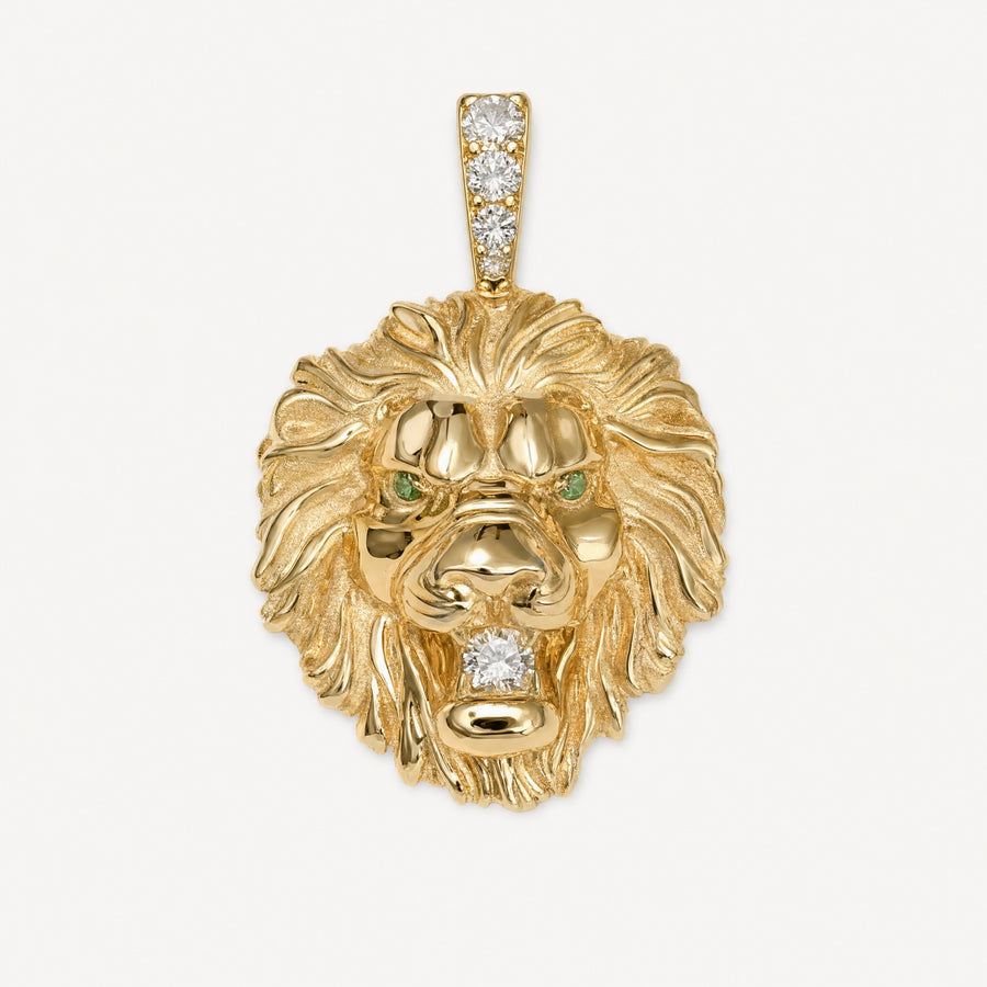 Lion Head Pendant in 14k yellow gold