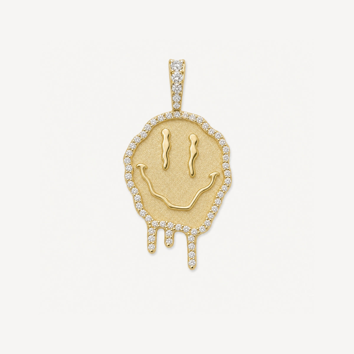 Melting Smiley Pendant – Small, 14k yellow gold