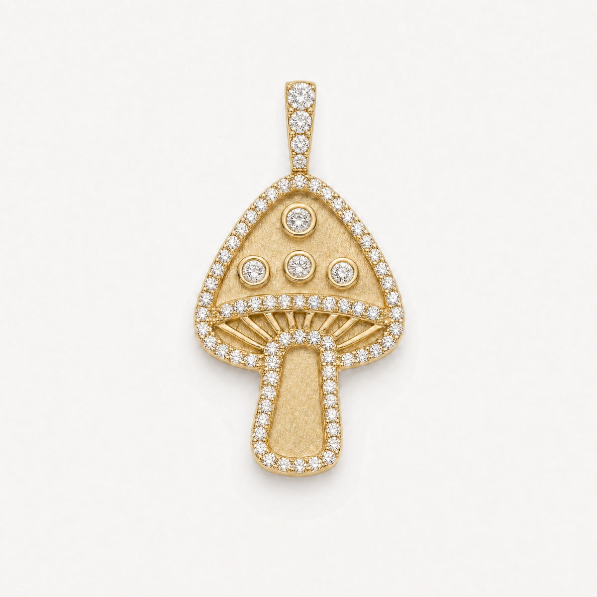 Mushroom Pendant in 14k yellow gold