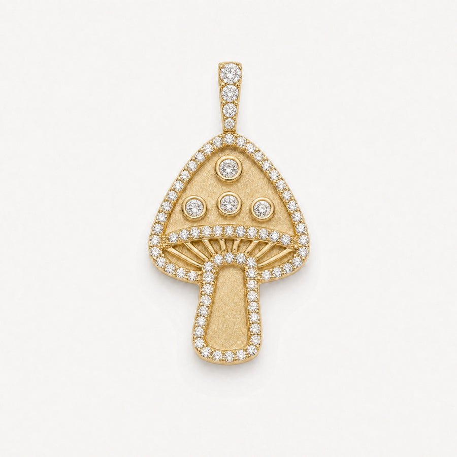 Mushroom Pendant in 14k yellow gold