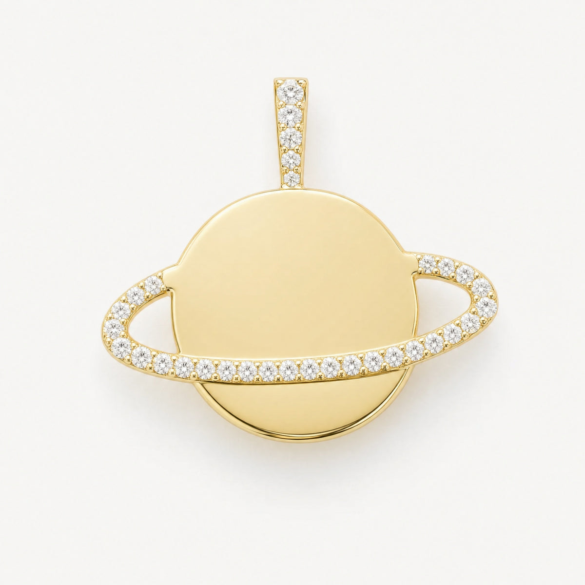 Saturn Pendant in 14k yellow gold