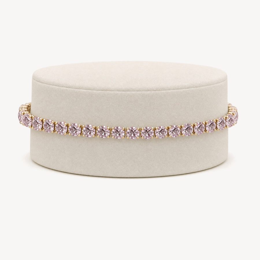 Lotus Garnet Tennis Bracelet