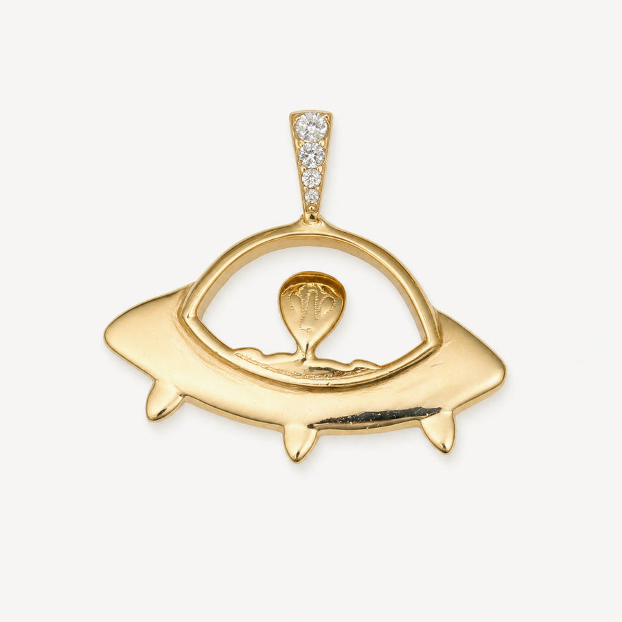 UFO Pendant in 14k yellow gold