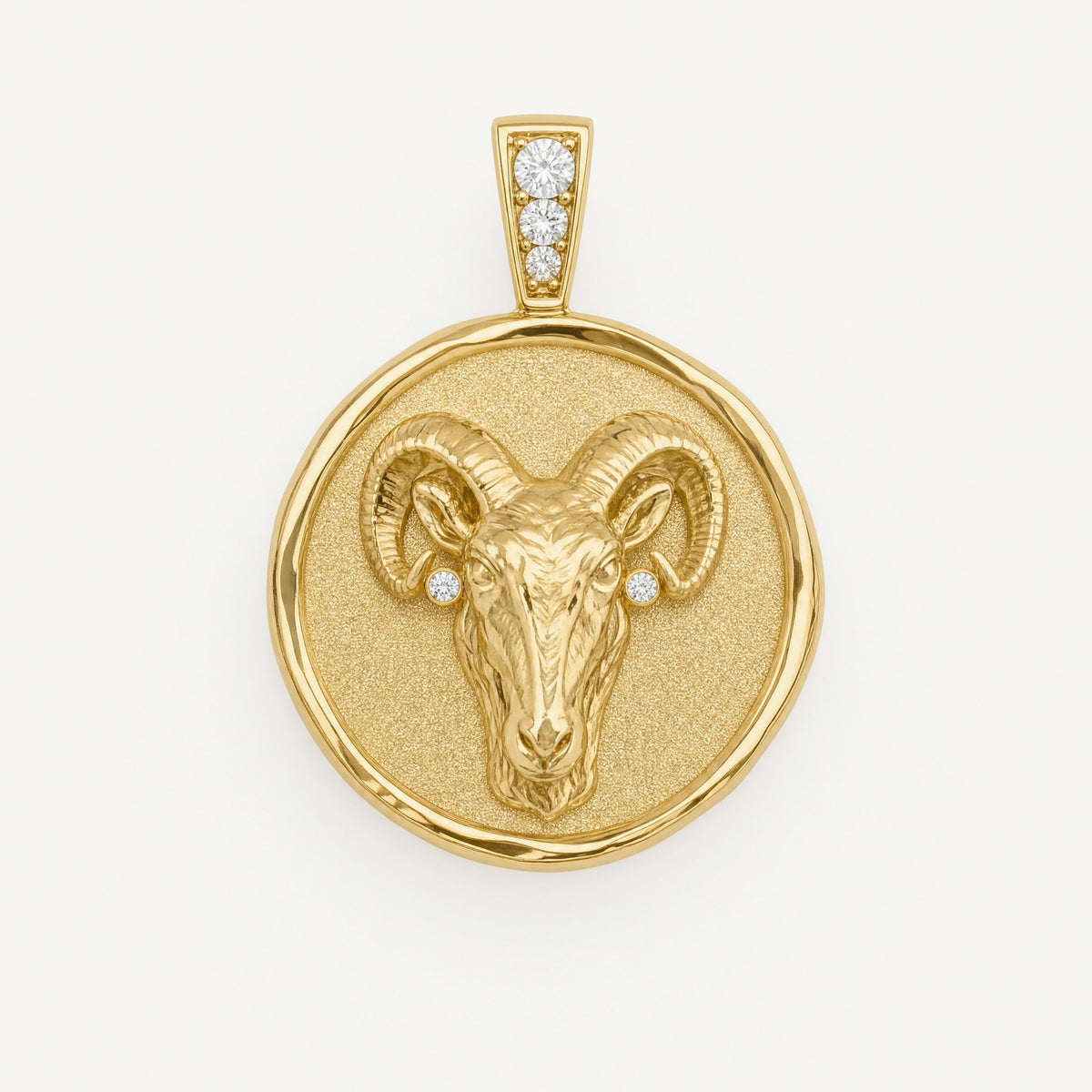 Zodiac Coin Pendant – Aries, 18k yellow gold